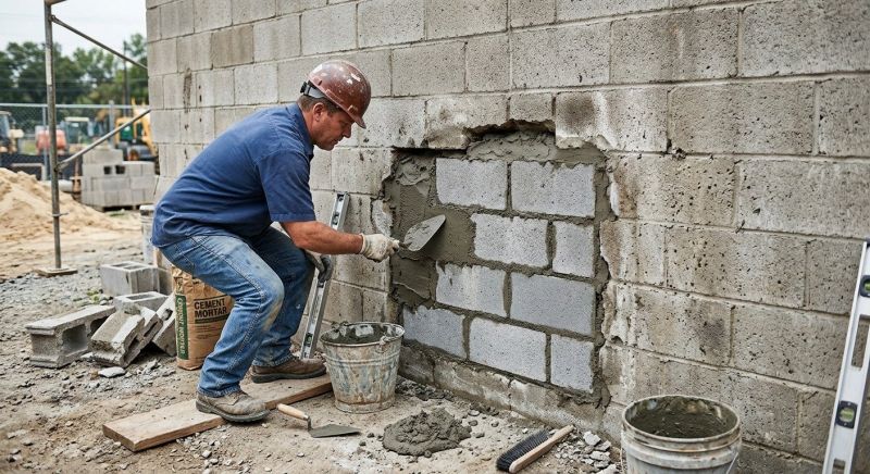 Cinder Block Wall Repair in Boulder County, CO
