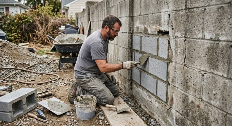 Cinder Block Wall Repair in Estes Park, CO