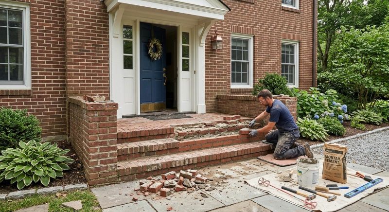 Entryway Brick Repair in Estes Park, CO